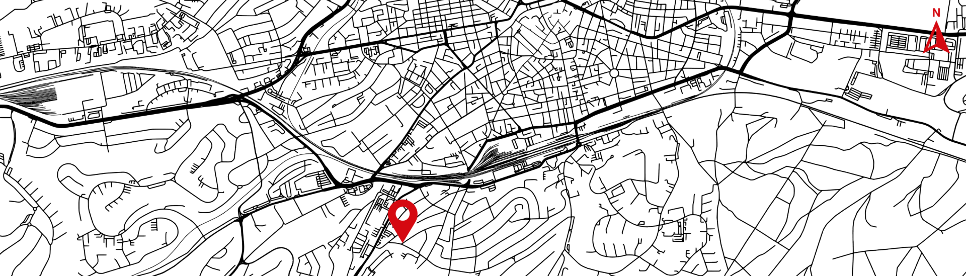 Karte von Kaiserslautern mit Markierung
