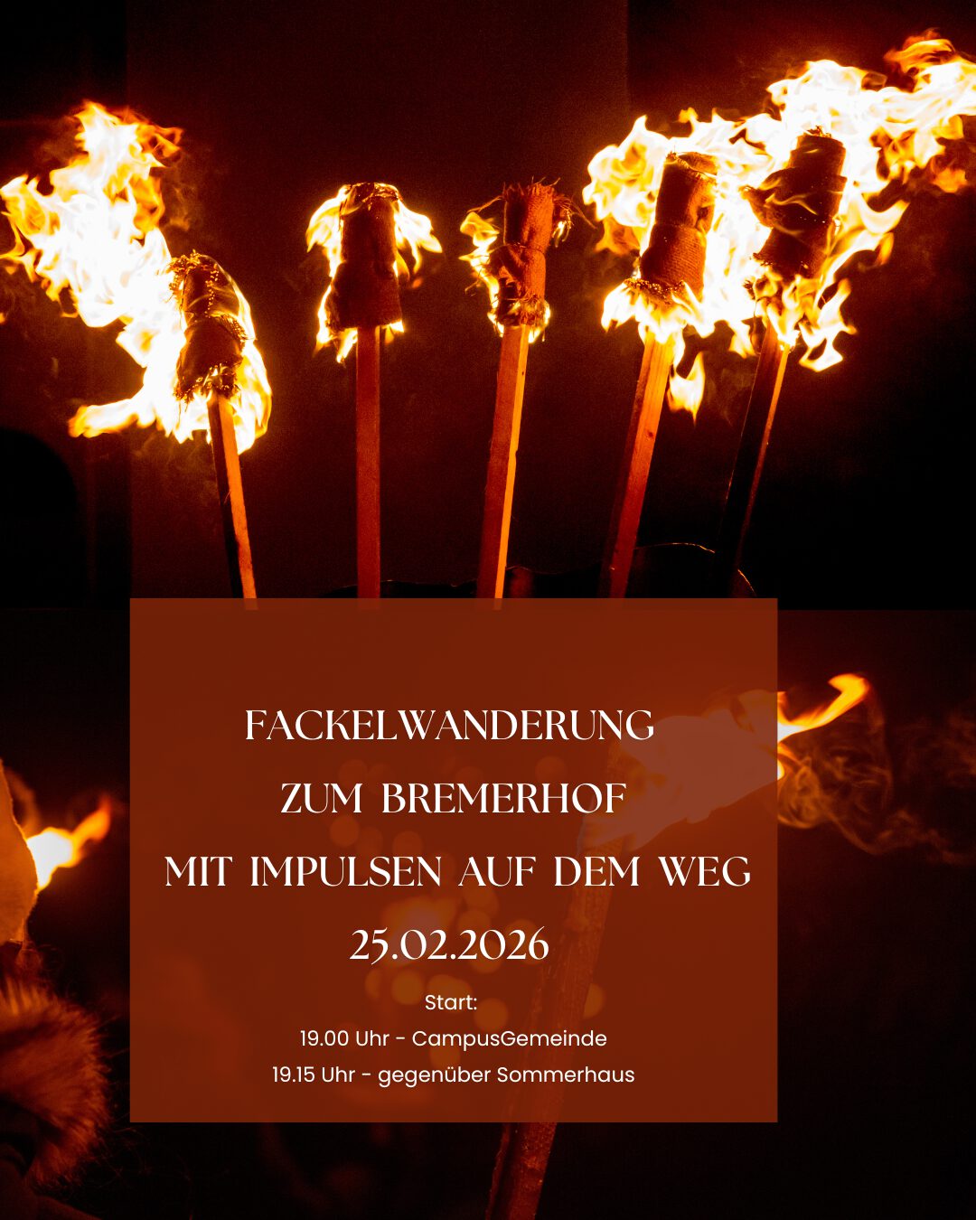 Fackelwanderung zum Bremerhof - mit Impulsen auf dem Weg