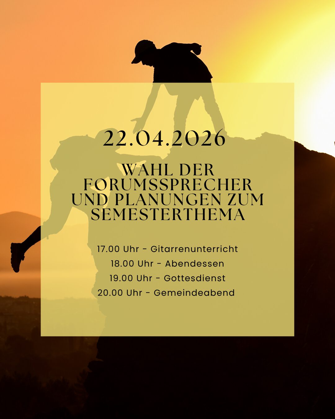 Wahl der Forumssprecher und Planungen zum Semesterthema