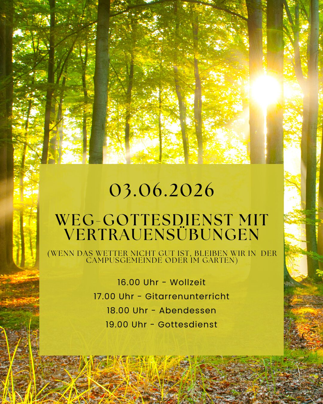 Weg-Gottesdienst mit Vertrauensübungen
