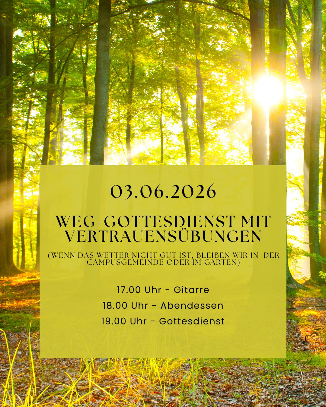 Weg-Gottesdienst mit Vertrauensübungen